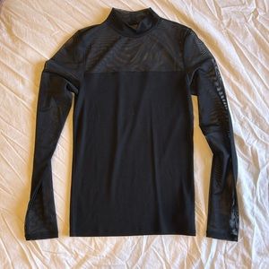 Gap Mixed Material Mock Neck Top